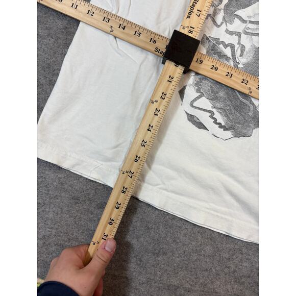 Vintage 90s Fox Logo Graphic T Shirt Mens Large White Retro Streetwear Casual - Picture 2 of 4